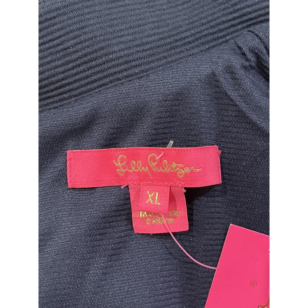 Lilly Pulitzer Callista Shift Dress Womens XL Navy Blue Embroidered Lace Mini - Picture 8 of 12